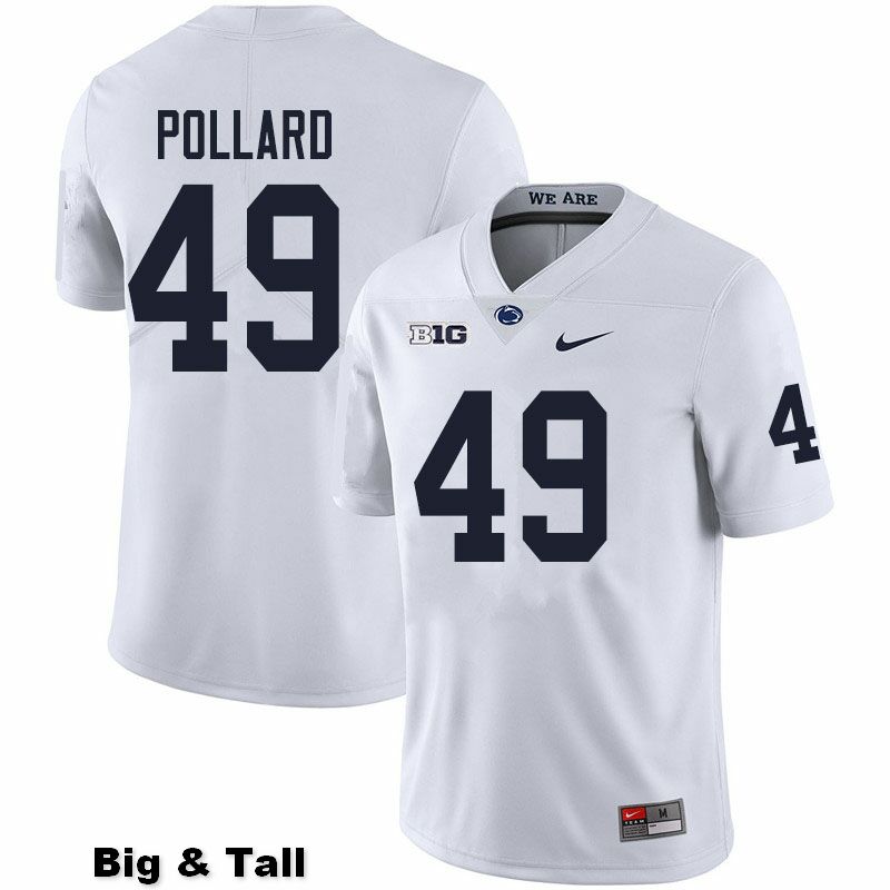 NCAA Nike Men's Penn State Nittany Lions Cade Pollard #49 College Football Authentic Big & Tall White Stitched Jersey QOU5798OI